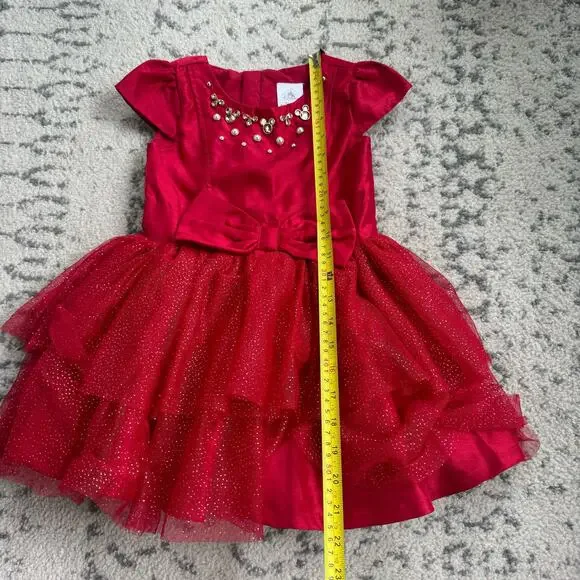 Disney Minnie Mouse Christmas Red Tulle Dress Size 4